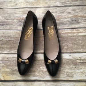 Salvatore Ferragamo Black Heel Pumps 8 AAAA